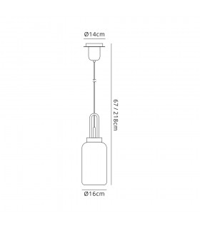 1 Light Ceiling Pendant E27 With 30cm Cylinder Glass, Copper, Matt Black, Clear - 2