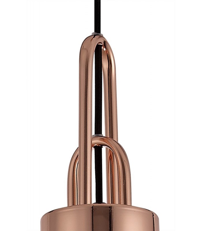 1 Light Ceiling Pendant E27 With 30cm Cylinder Glass, Copper, Matt Black, Clear - 7