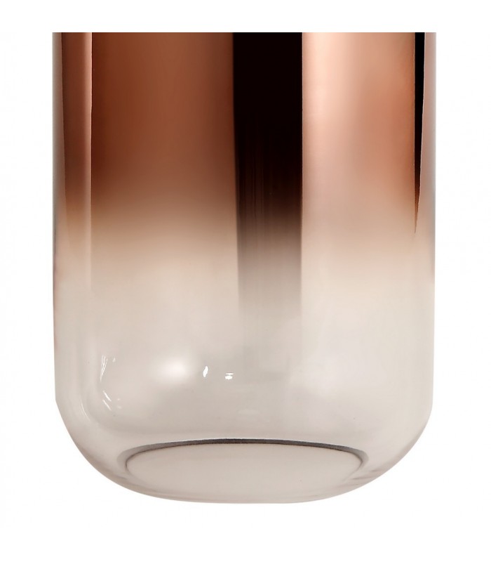 1 Light Ceiling Pendant E27 With 30cm Cylinder Glass, Copper, Matt Black, Clear - 11