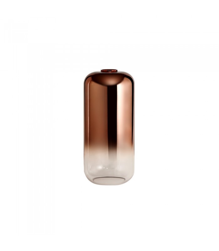 1 Light Ceiling Pendant E27 With 30cm Cylinder Glass, Copper, Matt Black, Clear - 12