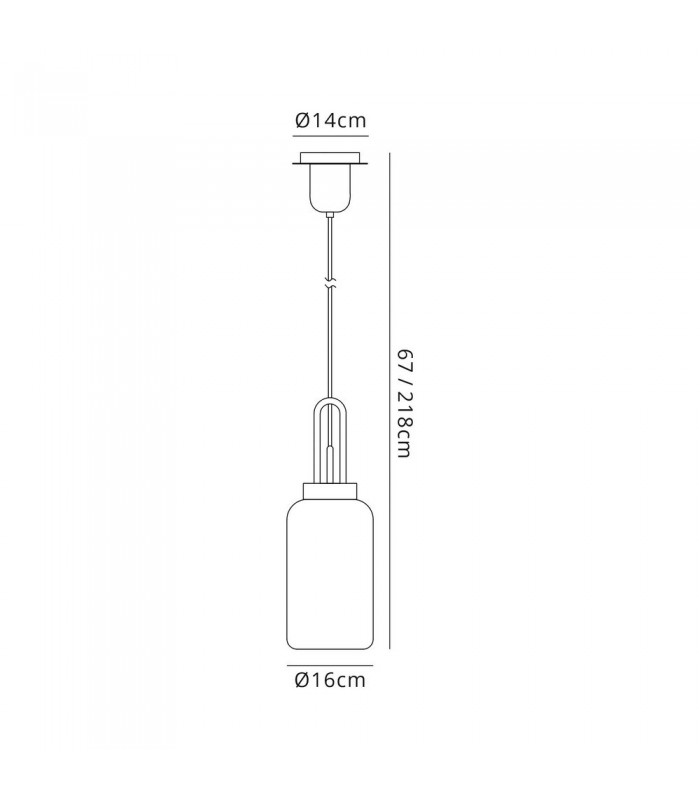 1 Light Ceiling Pendant E27 With 30cm Cylinder Glass, Brass Gold, Matt Black, Clear - 2