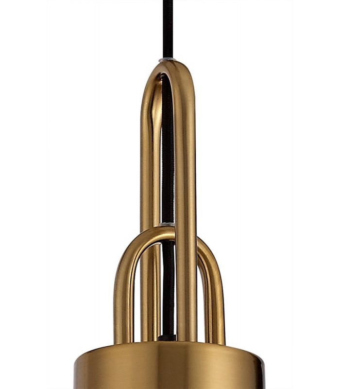 1 Light Ceiling Pendant E27 With 30cm Cylinder Glass, Brass Gold, Matt Black, Clear - 7