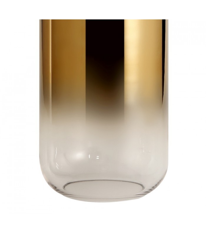 1 Light Ceiling Pendant E27 With 30cm Cylinder Glass, Brass Gold, Matt Black, Clear - 11