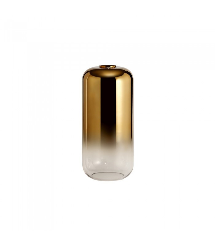 1 Light Ceiling Pendant E27 With 30cm Cylinder Glass, Brass Gold, Matt Black, Clear - 12