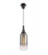 1 Light Ceiling Pendant E27 With 30cm Cylinder Glass, Black Chrome, Matt Black, Smoked, Clear - 1