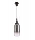 1 Light Ceiling Pendant E27 With 30cm Cylinder Glass, Black Chrome, Matt Black, Smoked, Clear - 4