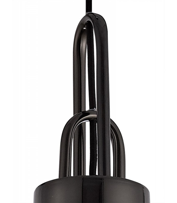 1 Light Ceiling Pendant E27 With 30cm Cylinder Glass, Black Chrome, Matt Black, Smoked, Clear - 7