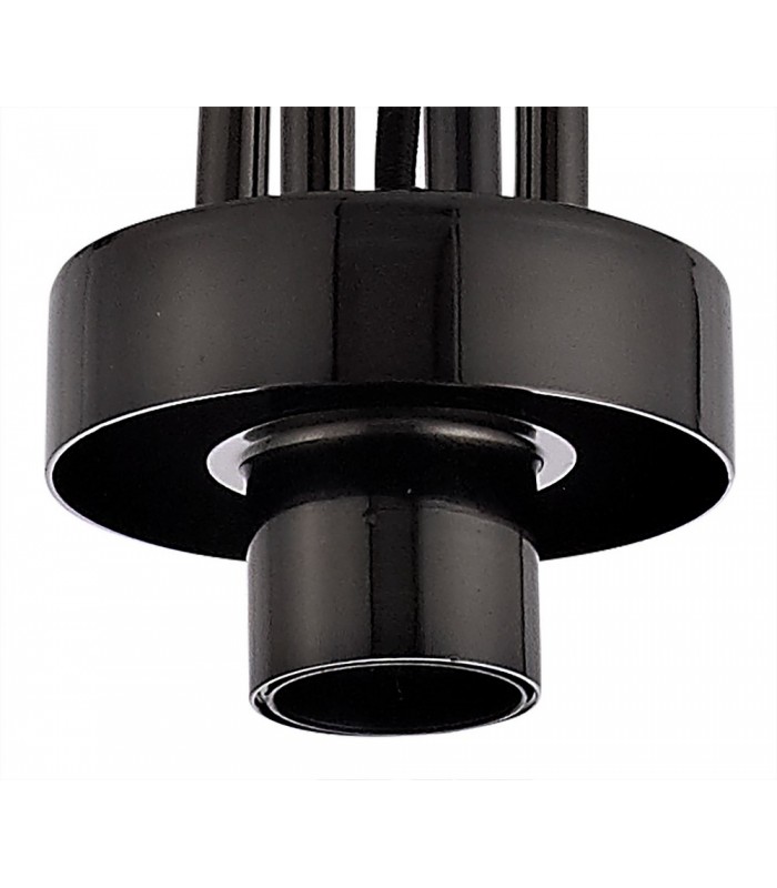 1 Light Ceiling Pendant E27 With 30cm Cylinder Glass, Black Chrome, Matt Black, Smoked, Clear - 8