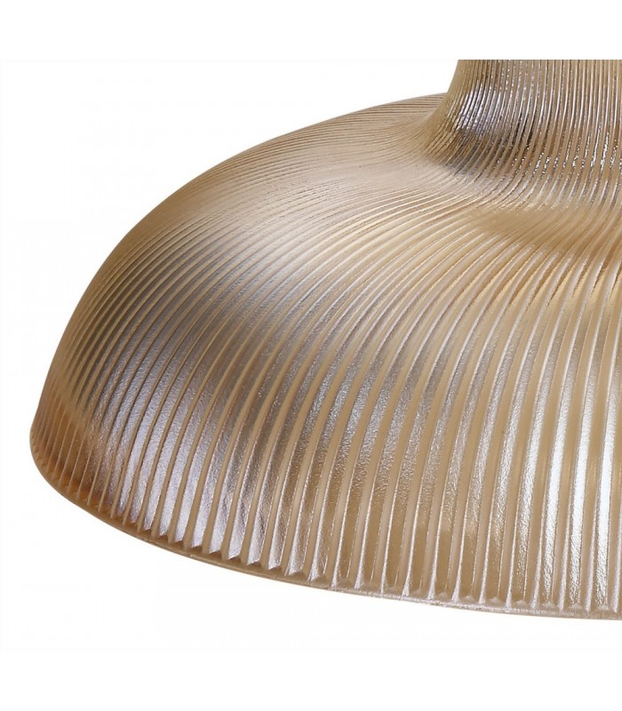 3 Light Telescopic Ceiling Pendant E27 With 30cm Round Glass Shade, Antique Brass, Amber - 4