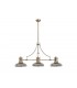 3 Light Telescopic Ceiling Pendant E27 With 30cm Round Glass Shade, Antique Brass, Smoked - 1