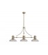 3 Light Telescopic Ceiling Pendant E27 With 30cm Round Glass Shade, Antique Brass, Clear - 1