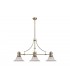 3 Light Telescopic Ceiling Pendant E27 With 30cm Bell Glass Shade, Antique Brass, Clear - 3