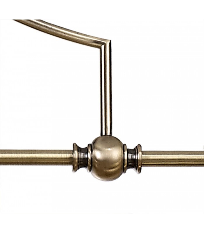 3 Light Telescopic Ceiling Pendant E27 With 30cm Bell Glass Shade, Antique Brass, Clear - 11