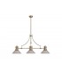 3 Light Telescopic Ceiling Pendant E27 With 30cm Cone Glass Shade, Antique Brass, Clear - 1