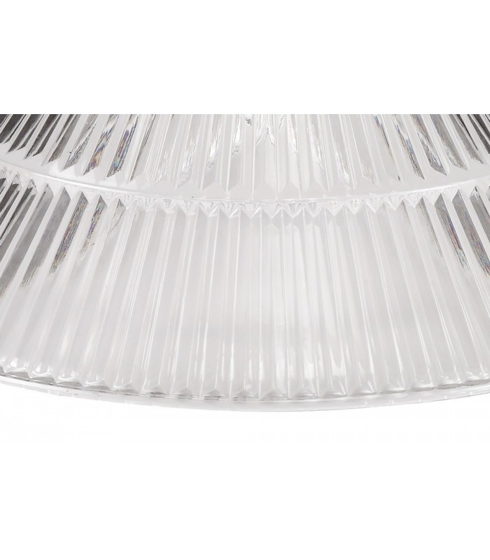 3 Light Telescopic Ceiling Pendant E27 With 30cm Cone Glass Shade, Antique Brass, Clear - 5