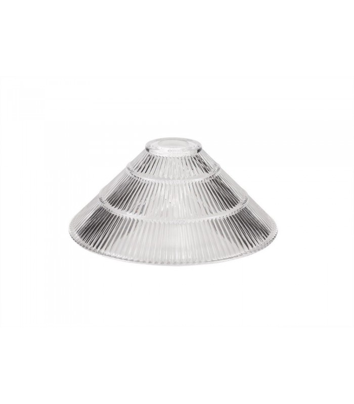 3 Light Telescopic Ceiling Pendant E27 With 30cm Cone Glass Shade, Antique Brass, Clear - 6