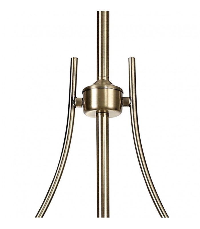3 Light Telescopic Ceiling Pendant E27 With 30cm Cone Glass Shade, Antique Brass, Clear - 8