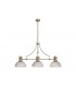 3 Light Telescopic Ceiling Pendant E27 With 30cm Dome Glass Shade, Antique Brass, Clear - 1