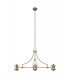 3 Light Telescopic Ceiling Pendant E27 With 30cm Dome Glass Shade, Antique Brass, Clear - 7