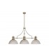 3 Light Telescopic Ceiling Pendant E27 With 38cm Dome Glass Shade, Antique Brass, Clear - 1