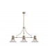 3 Light Telescopic Ceiling Pendant E27 With 30cm Smooth Bell Glass Shade, Antique Brass, Clear - 1