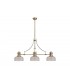 3 Light Telescopic Ceiling Pendant E27 With 26.5cm Prismatic Glass Shade, Antique Brass, Clear - 1