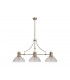 3 Light Telescopic Ceiling Pendant E27 With 33.5cm Prismatic Glass Shade, Antique Brass, Clear - 1