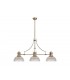 3 Light Telescopic Ceiling Pendant E27 With 30cm Prismatic Glass Shade, Antique Brass, Clear - 1