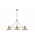 3 Light Telescopic Ceiling Pendant E27 With 30cm Round Glass Shade, Polished Nickel, Amber - 1