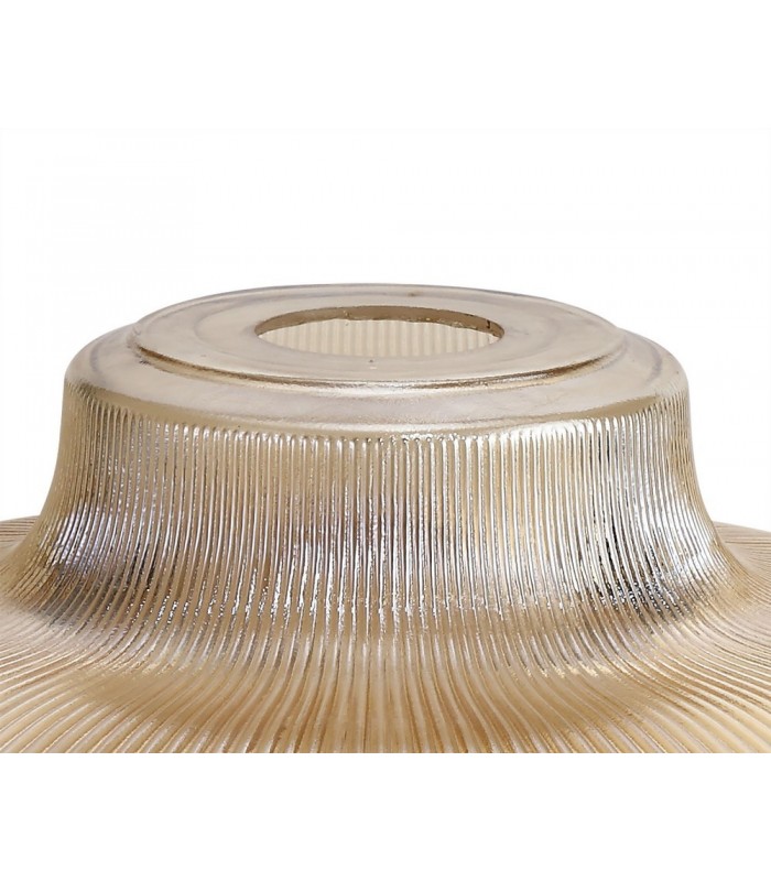 3 Light Telescopic Ceiling Pendant E27 With 30cm Round Glass Shade, Polished Nickel, Amber - 3
