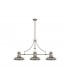3 Light Telescopic Ceiling Pendant E27 With 30cm Round Glass Shade, Polished Nickel, Smoked - 1