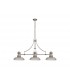 3 Light Telescopic Ceiling Pendant E27 With 30cm Round Glass Shade, Polished Nickel, Clear - 1
