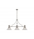 3 Light Telescopic Ceiling Pendant E27 With 30cm Bell Glass Shade, Polished Nickel, Clear - 1