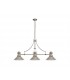 3 Light Telescopic Ceiling Pendant E27 With 30cm Cone Glass Shade, Polished Nickel, Clear - 1