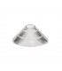 3 Light Telescopic Ceiling Pendant E27 With 30cm Cone Glass Shade, Polished Nickel, Clear - 6
