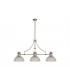 3 Light Telescopic Ceiling Pendant E27 With 30cm Dome Glass Shade, Polished Nickel, Clear - 1