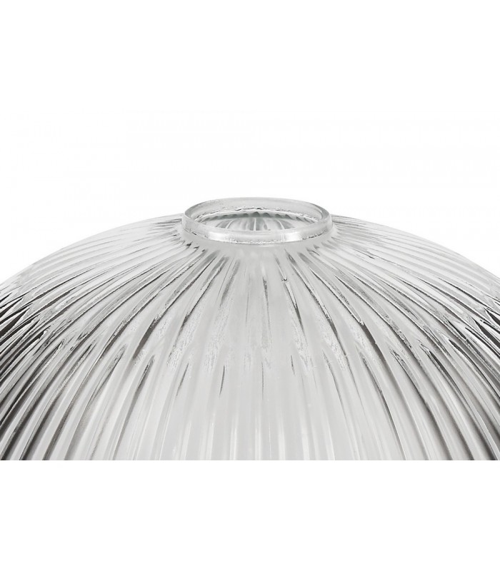 3 Light Telescopic Ceiling Pendant E27 With 30cm Dome Glass Shade, Polished Nickel, Clear - 3