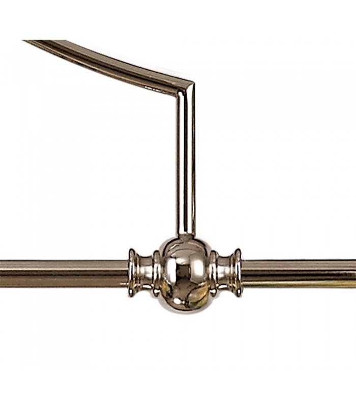 3 Light Telescopic Ceiling Pendant E27 With 30cm Dome Glass Shade, Polished Nickel, Clear - 10