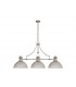 3 Light Telescopic Ceiling Pendant E27 With 38cm Dome Glass Shade, Polished Nickel, Clear - 1