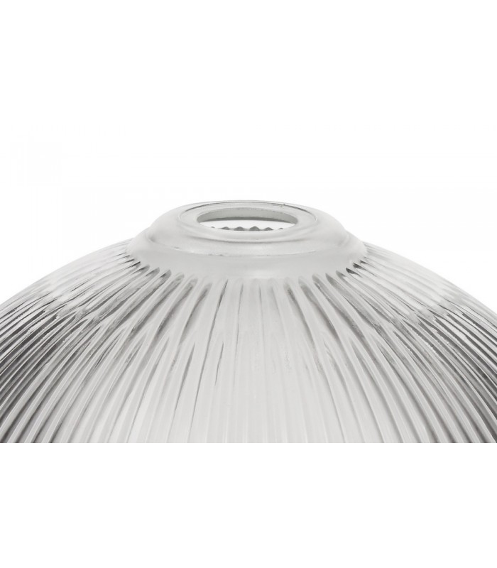 3 Light Telescopic Ceiling Pendant E27 With 38cm Dome Glass Shade, Polished Nickel, Clear - 3