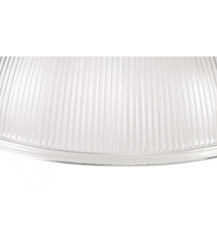 3 Light Telescopic Ceiling Pendant E27 With 38cm Dome Glass Shade, Polished Nickel, Clear - 5
