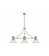 3 Light Telescopic Ceiling Pendant E27 With 30cm Smooth Bell Glass Shade, Polished Nickel, Clear - 1