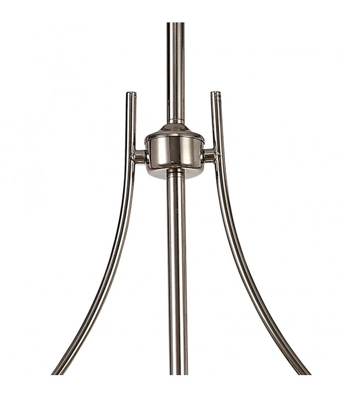 3 Light Telescopic Ceiling Pendant E27 With 30cm Smooth Bell Glass Shade, Polished Nickel, Clear - 8
