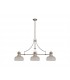 3 Light Telescopic Ceiling Pendant E27 With 26.5cm Prismatic Glass Shade, Polished Nickel, Clear - 1