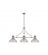 3 Light Telescopic Ceiling Pendant E27 With 33.5cm Prismatic Glass Shade, Polished Nickel, Clear - 1