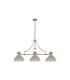 3 Light Telescopic Ceiling Pendant E27 With 30cm Prismatic Glass Shade, Polished Nickel, Clear - 1