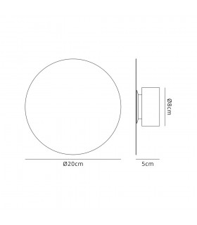 Magnetic Base Wall Lamp, 12W LED 3000K 498lm, 20cm Round, Sand White - 2