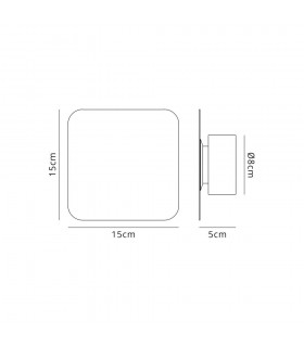 Magnetic Base Wall Lamp, 12W LED 3000K 498lm, 15cm Square, Sand White - 2