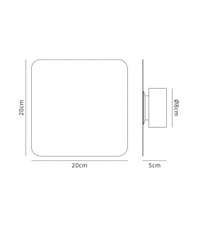 Magnetic Base Wall Lamp, 12W LED 3000K 498lm, 20cm Square, Sand White - 2