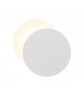 Magnetic Base Wall Lamp, 12W LED 3000K 498lm, 20, 19cm Round Right Offset, Sand White, Acrylic Frosted Diffuser - 1